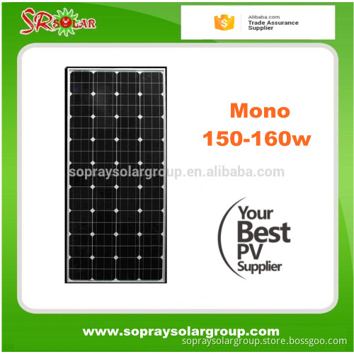 Factory direct mono 160w PV solar panel module with high efficiency solar cell